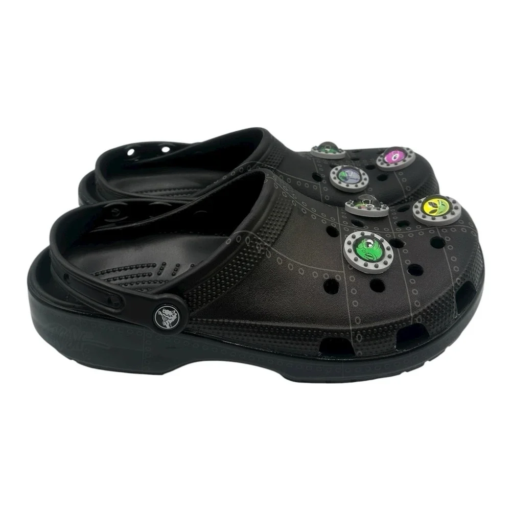 Crocs x Ron English Area 54 Clogs Men 10 Women 12 Black Slip On Shoes 208134-001